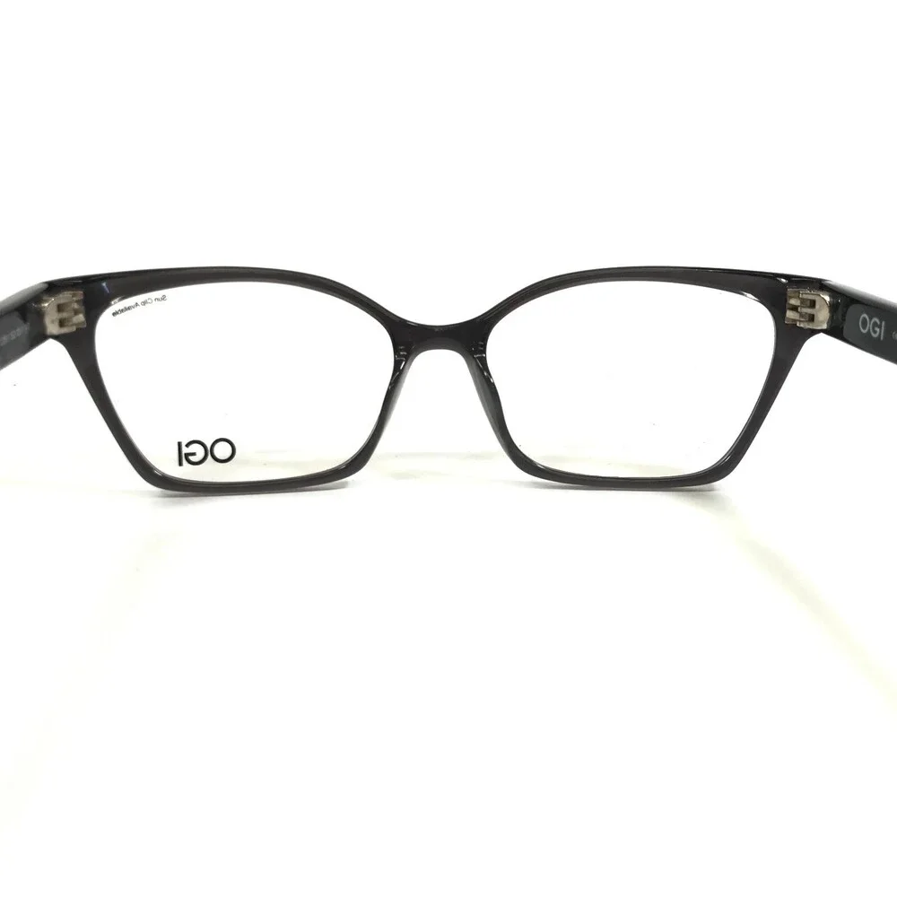 OGI Eyeglasses Frames 9246/2281 Black Clear Purple Cat Eye Full Rim 52-17-140